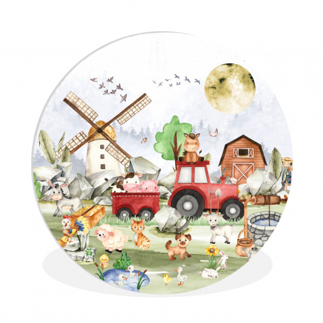 Runde Bilder - Bauernhof - Traktor - Kinder - Tiere
