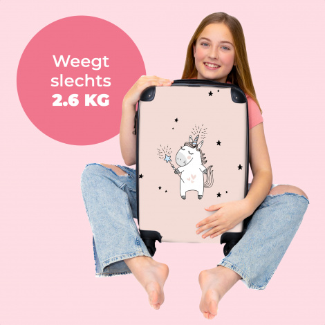 Koffer - Eenhoorn - Sterren - Roze - Meisjes - Design-4