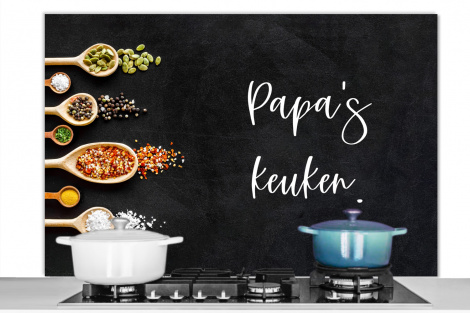 Spatscherm keuken - Quotes - Spreuken - Keuken - Papa's keuken - Papa