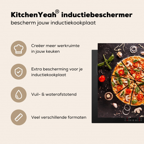 Herdabdeckplatte - Pizza - Gemüse - Kräuter - Küche - Industrie-thumbnail-2