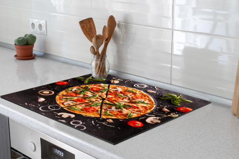 Inductiebeschermer - Pizza - Groente - Kruiden - Keuken - Industrieel-3