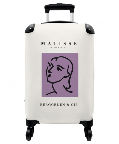 Koffer - Kunst - Matisse - Line art - Vrouw - Paars