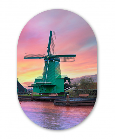 Wandoval - Windmühlen mit lila Himmel in den Niederlanden-thumbnail-1