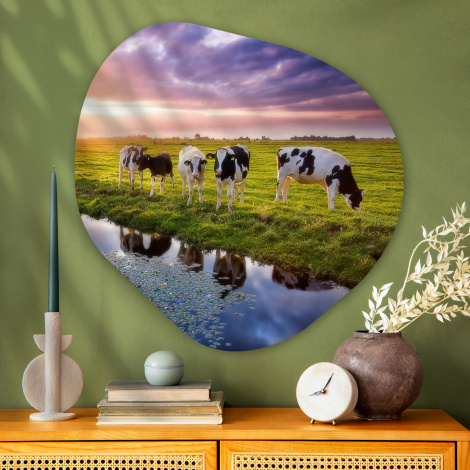 Organisches wandbild - Kühe während eines Sonnenuntergangs-thumbnail-3
