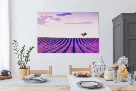 Canvas schilderij - Lavendel - Bomen - Paars - Bloemen-thumbnail-4