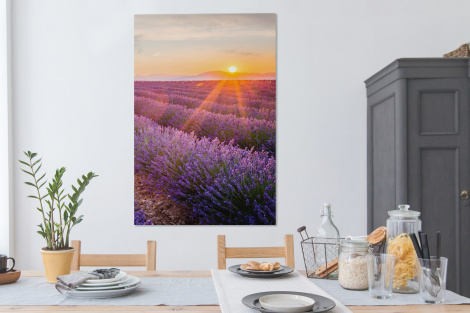 Canvas schilderij - Lavendel - Zonsondergang - Bloemen-thumbnail-4