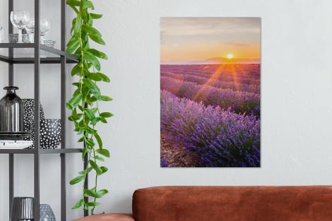 Canvas - Lavendel - Zonsondergang - Bloemen-2