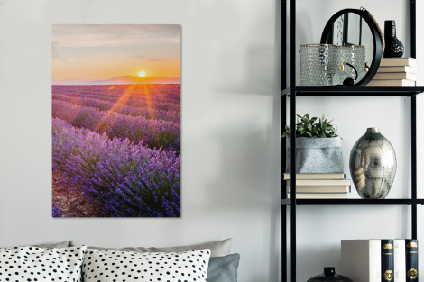 Canvas schilderij - Lavendel - Zonsondergang - Bloemen-thumbnail-3