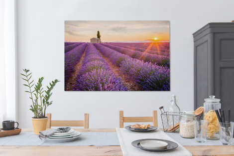 Leinwand - Lavendel - Sonnenuntergang - Blumen-4
