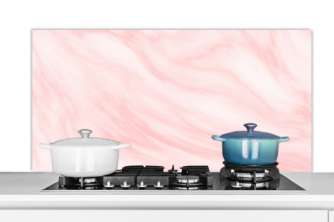 Spritzschutz Küche - Marmor - Rosa - Weiß - Luxus - Marmoroptik