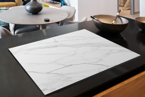 Herdabdeckplatte - Marmor - Weiß - Linie - Muster - Luxus - Marmoroptik-thumbnail-2
