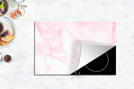 Herdabdeckplatte - Marmor - Weiß - Rosa - Chic - Marmoroptik-4