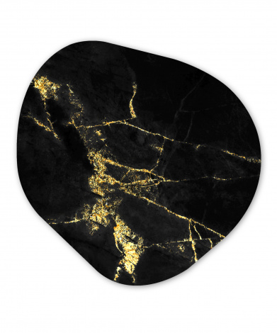 Organisches wandbild - Marmor - Schwarz - Gold - Luxus-1