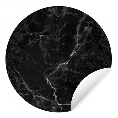 Behangcirkel - Marmer - Zwart - Wit - Textuur - Marmerlook