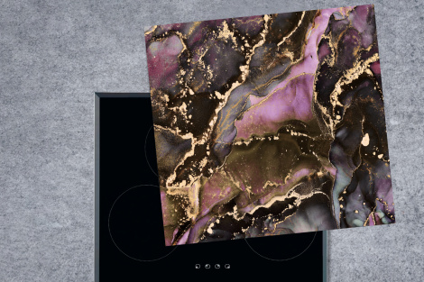 Herdabdeckplatte - Marmor - Gold - Stein - Abstrakt-thumbnail-1