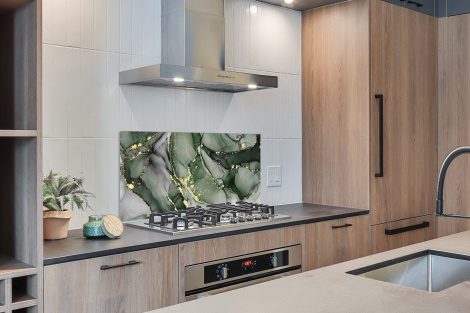 Spritzschutz Küche - Luxus - Marmor - Grün-2