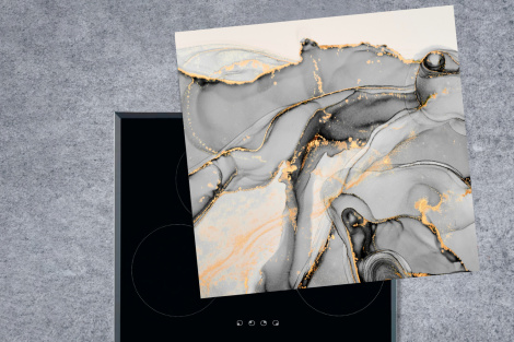Herdabdeckplatte - Marmor - Gold - Grau-thumbnail-1