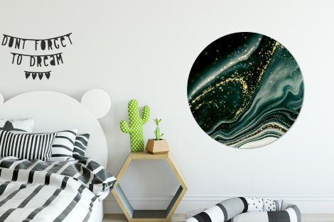 Behangcirkel - Marmerlook - Goud - Groen - Glitter - Design - Marmer-2