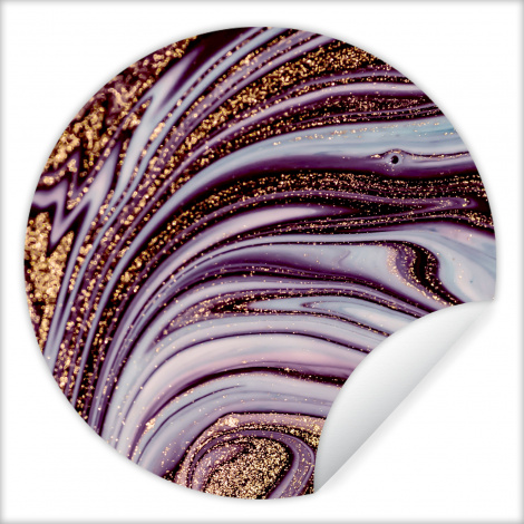 Runde Tapete - Marmor - Rosa - Gold - Glitzer - Marmoroptik - Luxus-thumbnail-1