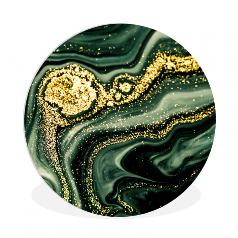 Muurcirkel - Marmer - Goud - Glitter - Groen - Marmerlook - Luxe-thumbnail-1