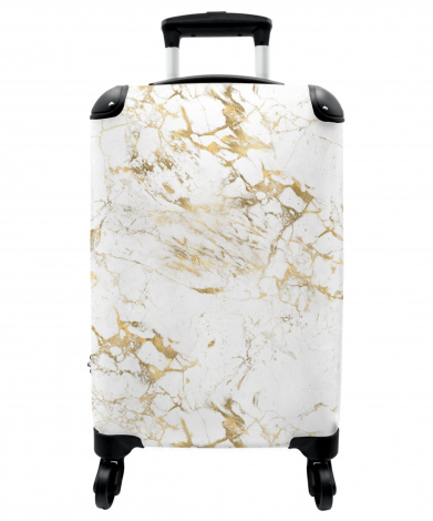 Koffer - Marmer - Design - Goud - Wit - Luxe - Marmerprint