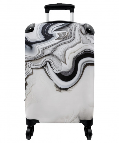 Koffer - Marmer - Luxe - Zwart wit - Grijs - Marmerprint