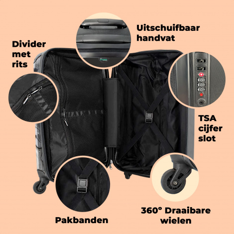 Koffer - Marmer - Luxe - Zwart wit - Grijs - Marmerprint-2