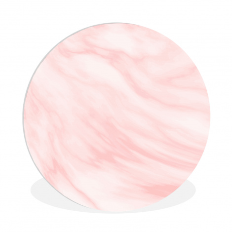 Muurcirkel - Marmer - Roze - Wit - Luxe - Marmerlook