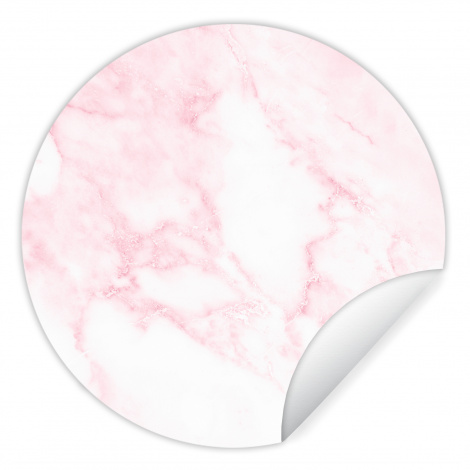 Runde Tapete - Marmor - Weiß - Rosa - Chic - Marmoroptik