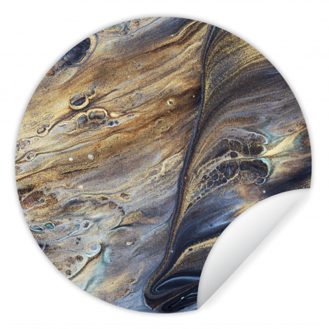 Runde Tapete - Marmor - Gold - Aquarell - Textur - Marmoroptik-1