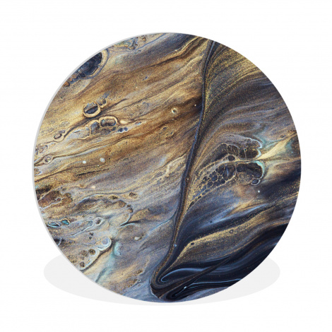 Runde Bilder - Marmor - Gold - Aquarell - Textur - Marmoroptik-1