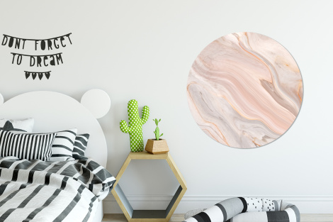 Muurcirkel - Marmer - Patroon - Pastel - Abstract - Marmerlook - Luxe-thumbnail-2