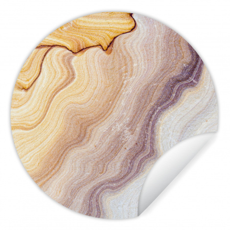 Runde Tapete - Marmor - Textur - Sandstein - Gold - Marmoroptik