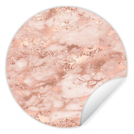 Behangcirkel - Marmer - Luxe - Roségoud - Roze - Glitter - Marmerlook