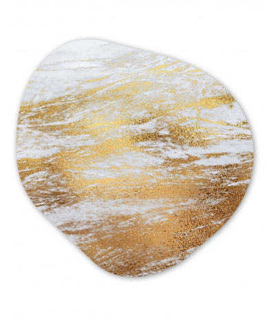 Organisches wandbild - Marmor - Grau - Gold