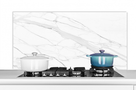 Spritzschutz Küche - Marmor - Weiß - Linie - Muster - Luxus - Marmoroptik