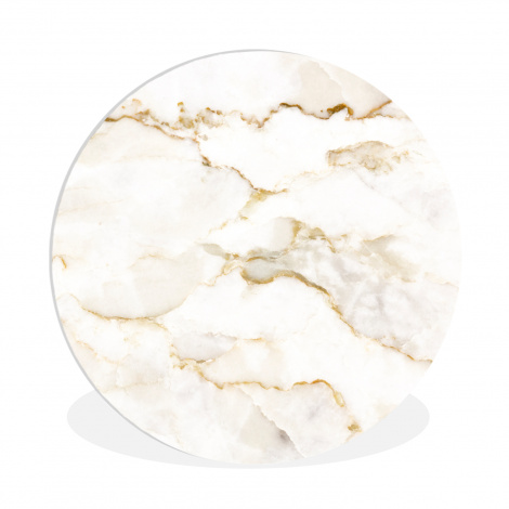 Runde Bilder - Marmor - Limette - Gold - Luxus - Marmoroptik - Weiß-1