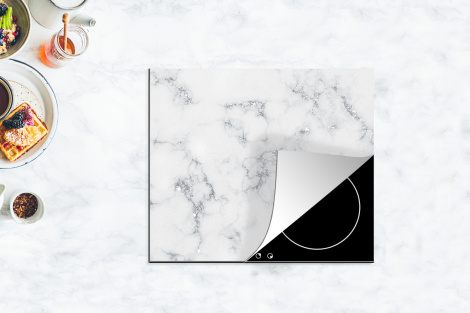 Herdabdeckplatte - Marmor - Weiß - Silber - Glitter - Marmoroptik - Chic-thumbnail-4
