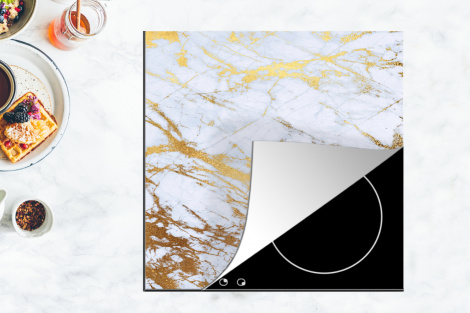 Herdabdeckplatte - Marmor - Gold - Weiß - Luxe - Marmoroptik - Glitzer-thumbnail-4