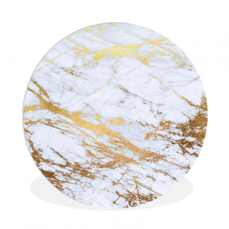 Runde Bilder - Marmor - Gold - Weiß - Luxe - Marmoroptik - Glitzer