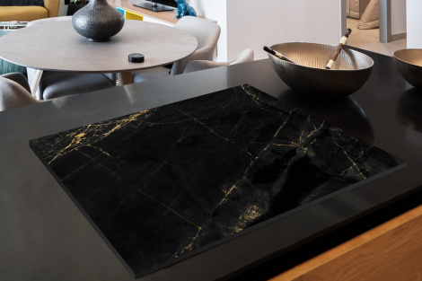 Inductiebeschermer - Marmer - Zwart - Goud - Chic - Marmerlook - Design-2