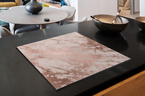 Inductiebeschermer - Marmer - Roze - Luxe - Marmerlook - Glitter - Design-2