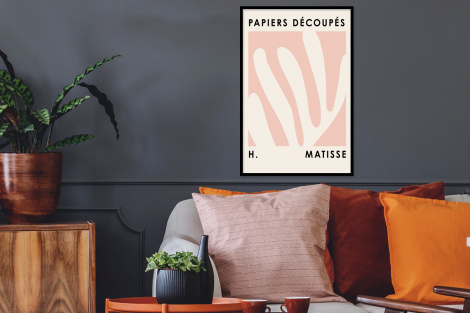 Poster mit Rahmen - Matisse - Roze - Pastel - Abstract - Vertikal-2