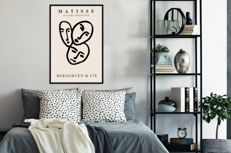 Poster mit Rahmen - Matisse - Gezicht - Portret - Zwart - Vertikal-4