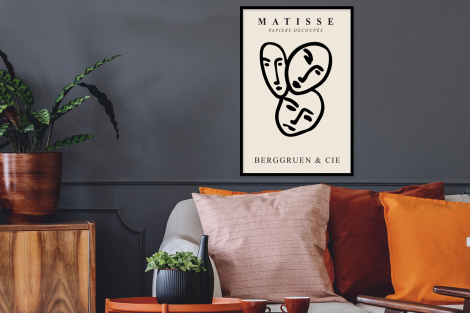 Poster mit Rahmen - Matisse - Gezicht - Portret - Zwart - Vertikal-thumbnail-2