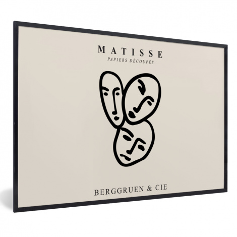 Poster met lijst - Matisse - Gezicht - Portret - Zwart - Liggend