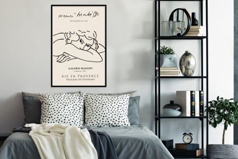 Poster mit Rahmen - Matisse - Vrouw - Portret - Line art - Vertikal-thumbnail-4