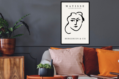 Poster met lijst - Abstract - Vrouw - Henri Matisse - Oude meesters - Staand-2