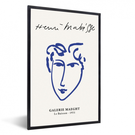Poster met lijst - Henri Matisse - Oude meesters - Portret - Blauw - Staand