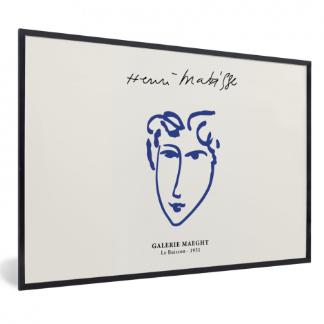 Poster met lijst - Henri Matisse - Oude meesters - Portret - Blauw - Liggend
